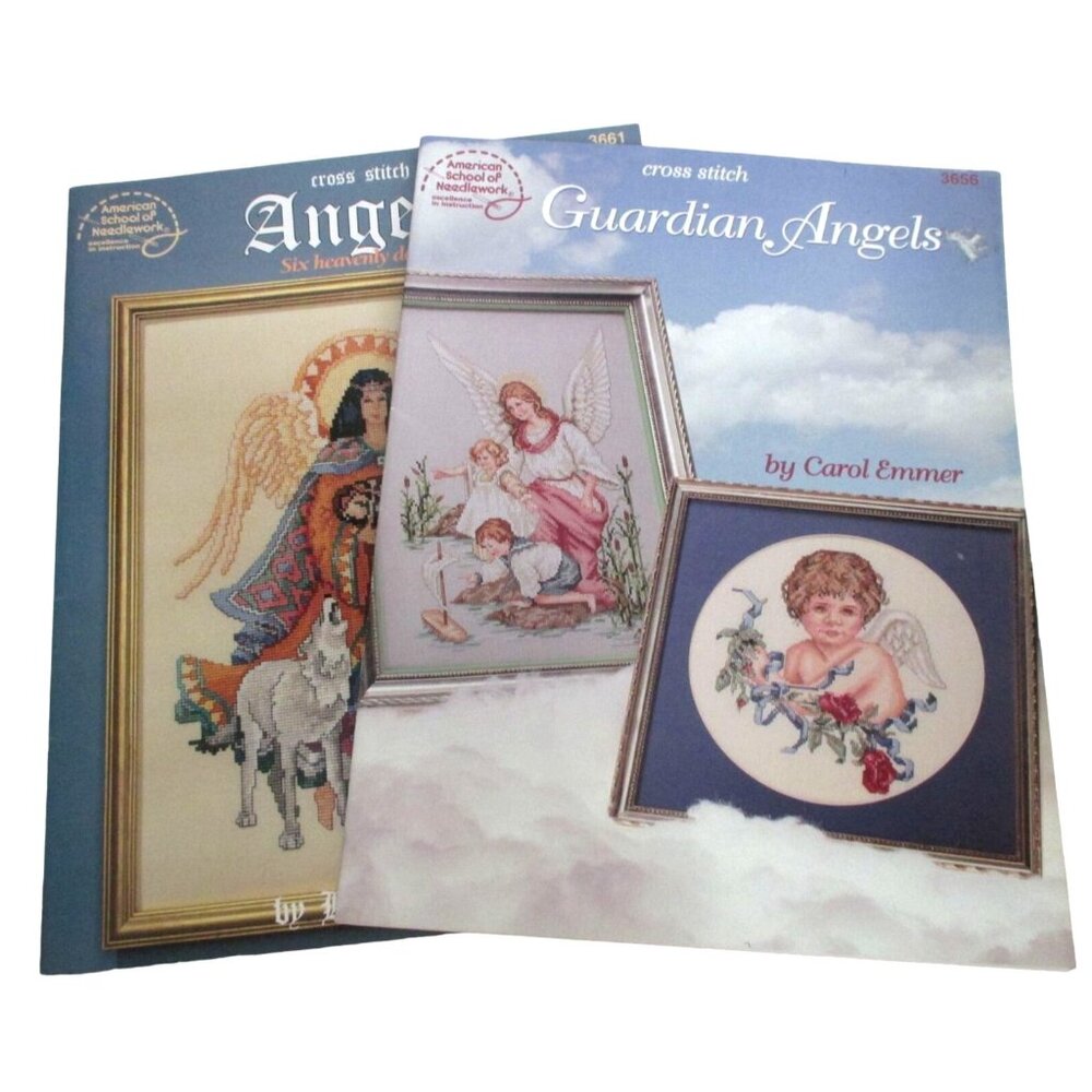 2 Angels Cross Stitch Projects - Guardian Angels + Angels Six Heavenly Designs